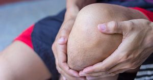 Athlete with knee pain after ACL injury